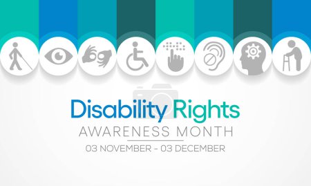 Disability Rights awareness month is observed every year from November 3 to December 3, Vector illustration