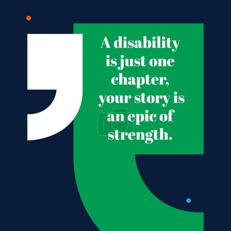 Illustration for Motivational Quote about disability, Vector illustration. - Royalty Free Image