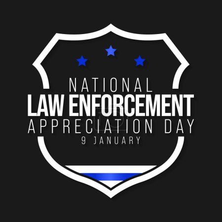Illustration for Law enforcement appreciation day (LEAD) is observed every year on January 9, to thank and show support to our local law enforcement officers who protect and serve. vector illustration - Royalty Free Image