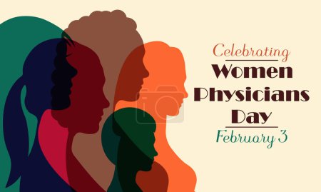 Téléchargez les illustrations : Journée des femmes médecins est observée chaque année le 3 Février, Illustration vectorielle - en licence libre de droit