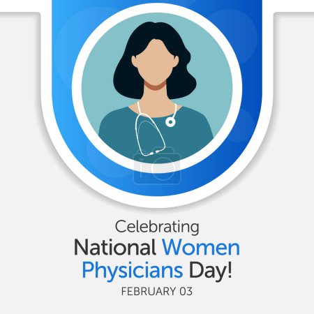 Ilustración de Día de las Mujeres Médicas se observa cada año el 3 de febrero, ilustración vectorial - Imagen libre de derechos