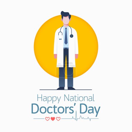 Illustration for National Doctors' Day is a day celebrated to appreciate and recognize the contributions of physicians to individual lives and communities. Vector illustration - Royalty Free Image