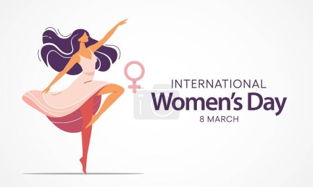 Der Internationale Frauentag wird jährlich am 8. März auf der ganzen Welt begangen. Sie ist ein zentraler Punkt in der Bewegung für Frauenrechte. Vektor-Illustrationsdesign.