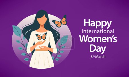 La Journée internationale de la femme est célébrée chaque année le 8 mars dans le monde entier. C'est un point central du mouvement pour les droits des femmes. Illustration vectorielle.