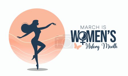 Illustration for Women's History month is observed every year in March, is an annual declared month that highlights the contributions of women to events in history and contemporary society. Vector illustration design. - Royalty Free Image