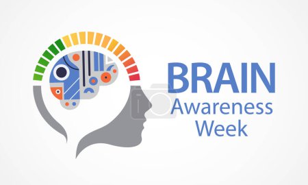 Brain Awareness Week (BAW) is a global campaign that takes place every year in mid-March to increase public awareness of the benefits and progress of brain research. Vector illustration