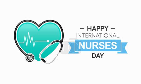 Illustration for Nurses Day is an international day observed around the world on 12th May each year, to mark the contributions that nurses make to society. Vector illustration - Royalty Free Image