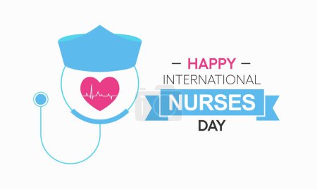 Illustration for Nurses Day is an international day observed around the world on 12th May each year, to mark the contributions that nurses make to society. Vector illustration - Royalty Free Image