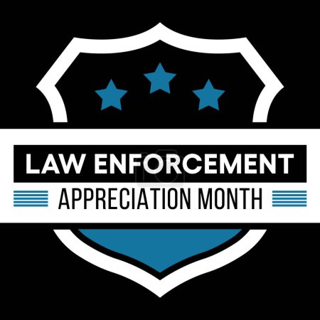 El Mes de apreciación de la aplicación de la ley se observa cada año en mayo, para agradecer y mostrar apoyo a nuestros agentes de la ley locales que protegen y sirven. ilustración vectorial