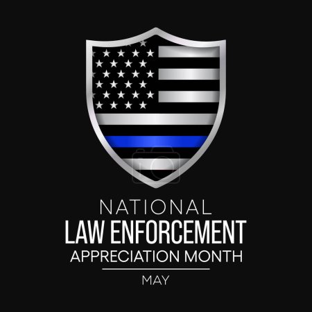 Illustration for Law enforcement appreciation Month is observed every year in May, to thank and show support to our local law enforcement officers who protect and serve. vector illustration - Royalty Free Image
