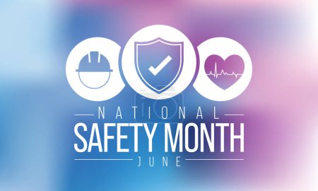 Illustration for National safety month is celebrated every year in June to remind us the importance of safety and awareness of our surroundings. Vector illustration - Royalty Free Image