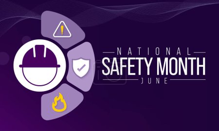 El mes de la seguridad nacional se celebra cada año en junio para recordarnos la importancia de la seguridad y la conciencia de nuestro entorno. Ilustración vectorial