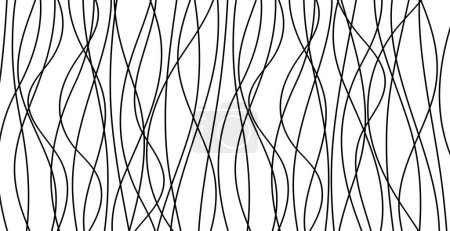 Ilustración de Líneas trazadas a mano. Patrón abstracto onda simple sin costura, patrón liso, diseño web, tarjeta de felicitación, textil, fondo de tecnología, ilustración vectorial Eps 10 - Imagen libre de derechos