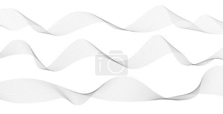 Ilustración de Rayas onduladas abstractas sobre un fondo blanco aislado. Arte de la línea de onda, diseño suave curvado. Ilustración vectorial EPS 10. - Imagen libre de derechos