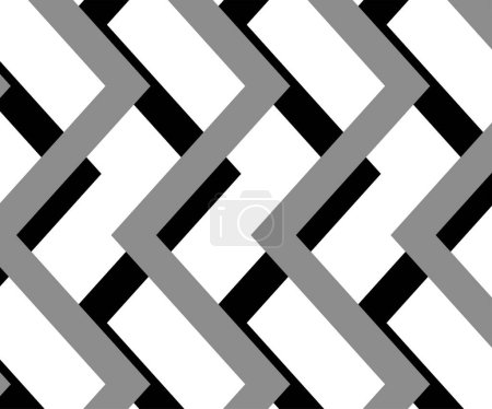 Téléchargez les illustrations : Modèle en chevron zigzag noir et blanc. Fond vintage simple et moderne. web design, carte de vœux, textile, illustration vectorielle Eps 10 - en licence libre de droit