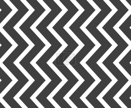 Téléchargez les illustrations : Modèle en chevron zigzag noir et blanc. Fond vintage simple et moderne. web design, carte de vœux, textile, illustration vectorielle Eps 10 - en licence libre de droit