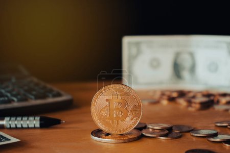 Photo for Bitcoin and ethereum. crypto currency concept - Royalty Free Image