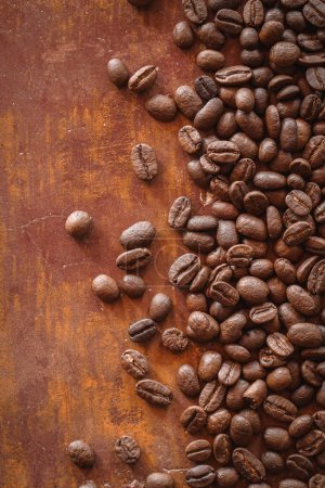 Photo for Coffee beans on a wooden background - Royalty Free Image