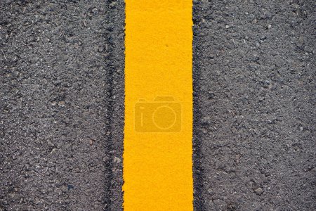 Photo for Asphalt road with yellow and white stripes - Royalty Free Image