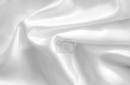 Foto de Suave elegante seda blanca o satén textura fondo como boda sepia - Imagen libre de derechos