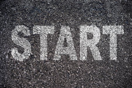 Photo for Start word written on road - Royalty Free Image