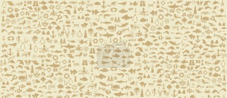 Illustration for Background with sea animals icons. sea icon background - Royalty Free Image