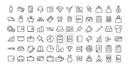 Business and finance line icon set.