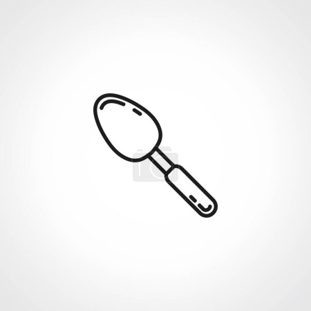 Ilustración de Icono de cuchara, icono lineal de cuchara - Imagen libre de derechos