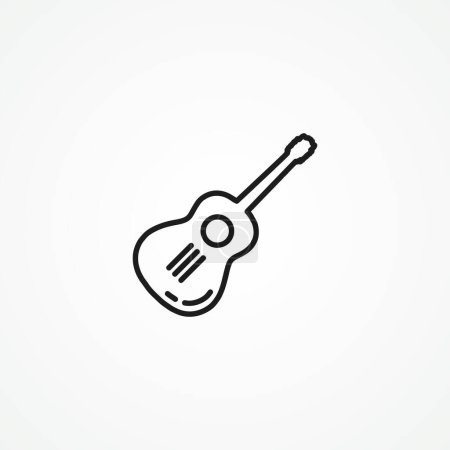 Illustration for Guitar line icon. classic guitar web linear icon. - Royalty Free Image