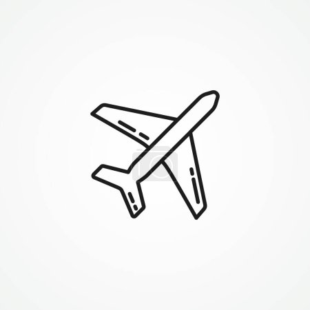 Téléchargez les illustrations : Icône de ligne d'avion sur fond blanc - en licence libre de droit