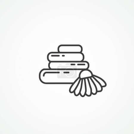 Illustration for Spa stones line icon. Therapy hot stone massage line icon - Royalty Free Image