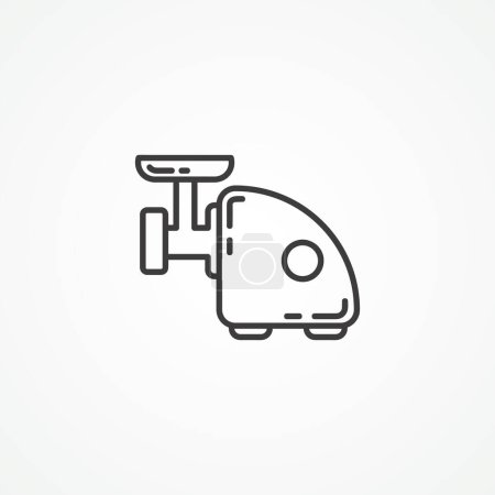 Illustration for Meat grinder line icon. Meat grinder outline icon. - Royalty Free Image