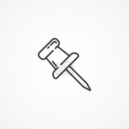Illustration for Push pin line icon. push pin outline icon - Royalty Free Image