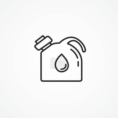 Illustration for Petrol canister line icon, jerrycan line icon. - Royalty Free Image