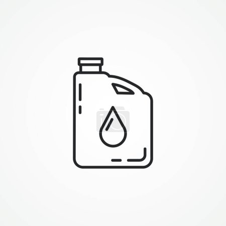 Illustration for Petrol canister line icon, jerrycan line icon. - Royalty Free Image