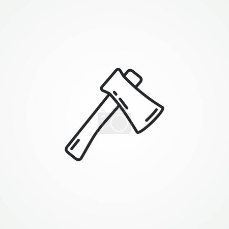 Illustration for Ax line icon, ax cut tool outline icon. - Royalty Free Image