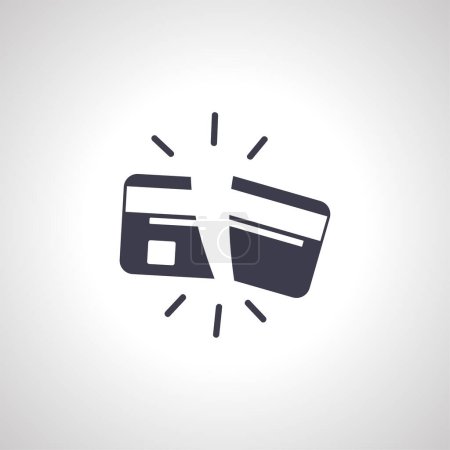 Illustration for Broken credit card isolated icon, - Royalty Free Image