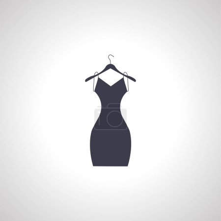 Illustration for Dress on hanger, woman dress icon - Royalty Free Image