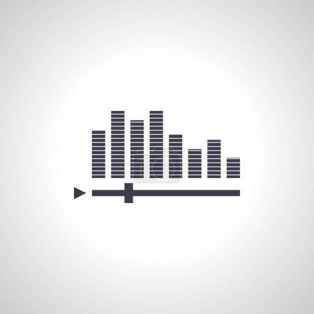 Illustration for Music equalizer icon. Sound, audio wave icon - Royalty Free Image