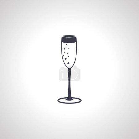 Illustration for Champagne flute icon. glass of champagne icon - Royalty Free Image