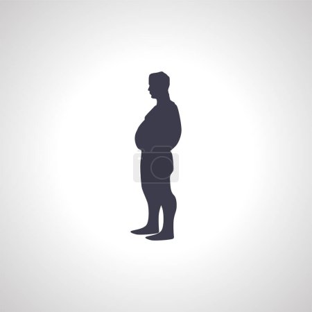 Illustration for Fat man silhouette. Fat man icon - Royalty Free Image