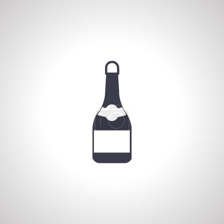 Illustration for Champagne bottle isolated icon. Champagne icon - Royalty Free Image