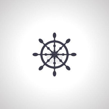Illustration for Ship helm icon, boat steering wheel, yacht rudder icon - Royalty Free Image