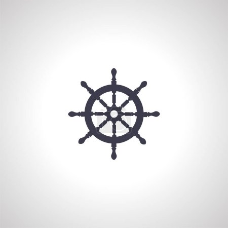 Illustration for Ship helm icon, boat steering wheel, yacht rudder icon - Royalty Free Image