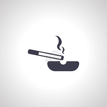Téléchargez les illustrations : Cendrier avec icône isolée cigarette - en licence libre de droit