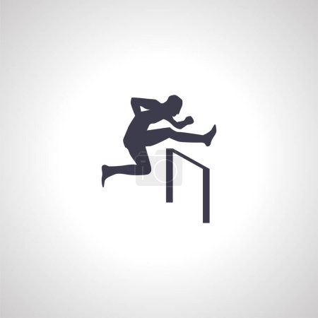 Ilustración de Obstáculos corriendo Silhouette. obstáculos corriendo icono aislado - Imagen libre de derechos