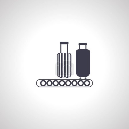 Illustration for Luggage at airport isolated icon. suitcase moving on luggage carousel. baggage claim icon - Royalty Free Image