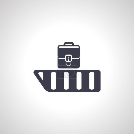 Illustration for Luggage at airport isolated icon. suitcase moving on luggage carousel. baggage claim icon - Royalty Free Image