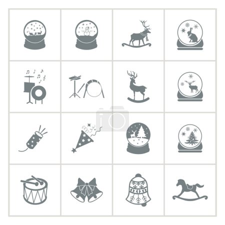 Ilustración de Conjunto de iconos de juguetes de Navidad. juguete de navidad icono conjunto - Imagen libre de derechos