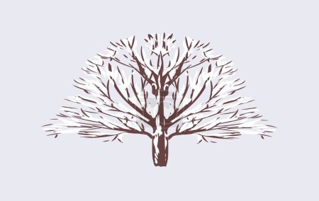 Ilustración de Árbol en invierno vector de nieve ilustración - Imagen libre de derechos